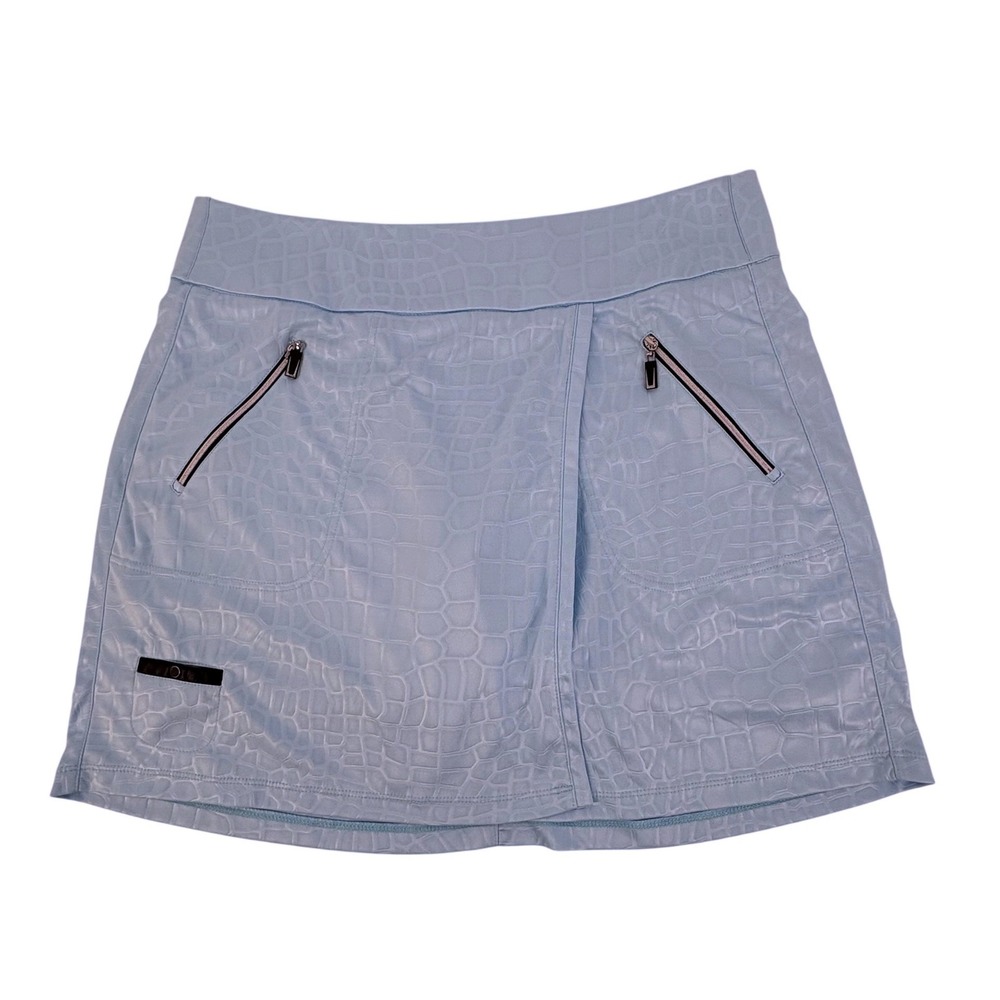 Jamie Sadock Womens Blue Crocodile Embossed Golf Skort Style 21348 Size 10